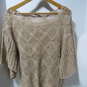 Women's Crocheted Short Sleeve top size XXL Kyouko 725